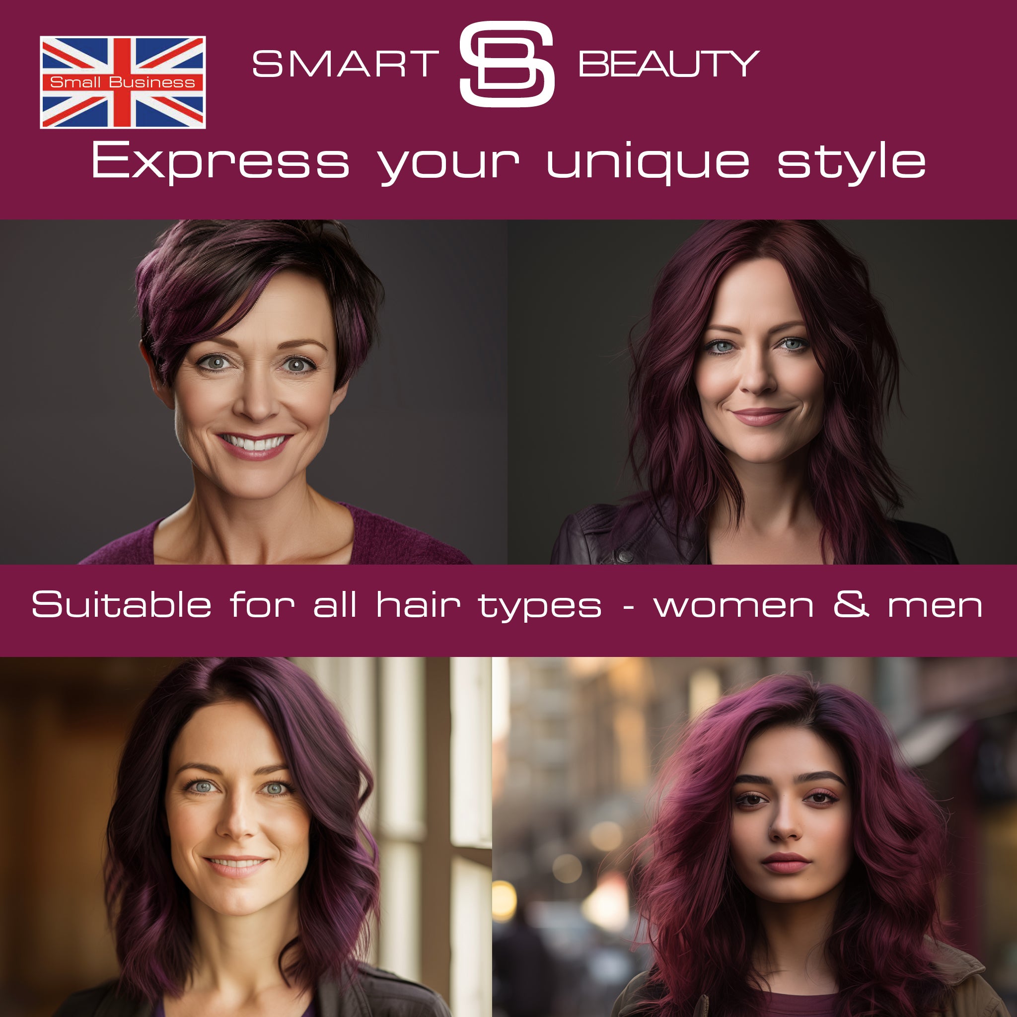 Rich Plum Hair Dye with Added Plex Hair Care Conditioner, Permanent Hair Colour