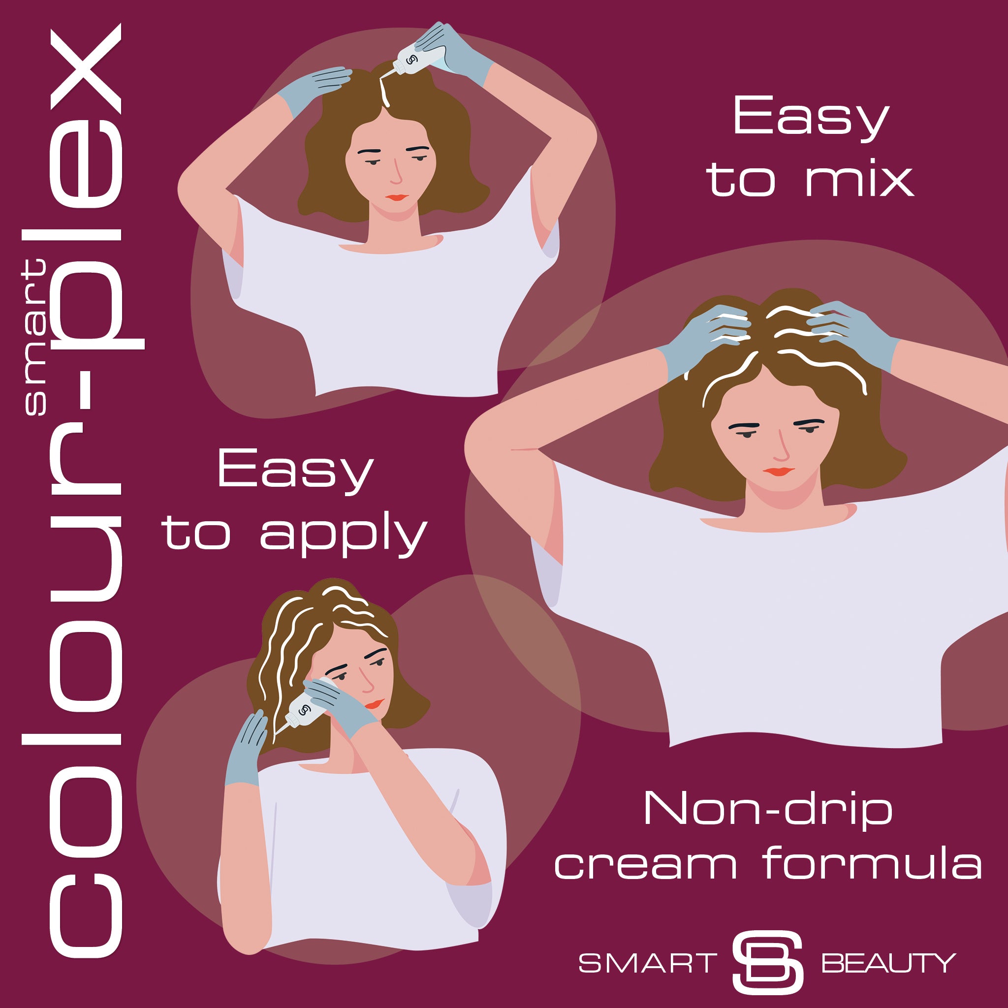 Rich Plum Hair Dye with Added Plex Hair Care Conditioner, Permanent Hair Colour
